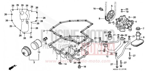 POMPE A HUILE/CARTER D'HUILE/ FILTRE A HUILE CBR1000FP de 1993